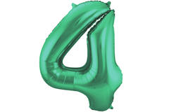 Foil Balloon Number 4 - Green Metallic Mat - 86 cm