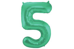Foil Balloon Number 5 - Green Metallic Mat - 86 cm