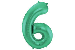 Foil Balloon Number 6 - Green Metallic Mat - 86 cm