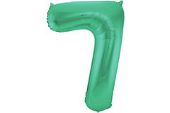 Foil Balloon Number 7 - Green Metallic Mat - 86 cm