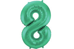 Foil Balloon Number 8 - Green Metallic Mat - 86 cm