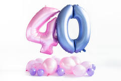 Foil Balloon Number 0 - Blue Metallic Mat - 86 cm 