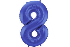 Foil Balloon Number 8 - Blue Metallic Mat - 86 cm 