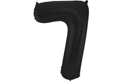 Foil Balloon Number 7 Black Metallic Matt - 86 cm