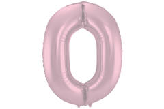 Foil Balloon Number 0 Pastel Pink Metallic Matt - 86 cm