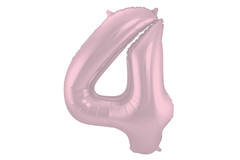 Foil Balloon Number 4 Pastel Pink Metallic Matt - 86 cm