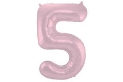Foil Balloon Number 5 Pastel Pink Metallic Matt - 86 cm