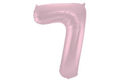 Foil Balloon Number 7 Pastel Pink Metallic Matt - 86 cm