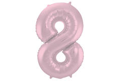 Foil Balloon Number 8 Pastel Pink Metallic Matt - 86 cm
