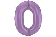 Foil Balloon Number 0 Purple Metallic Matt - 86 cm