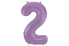 Foil Balloon Number 2 Purple Metallic Matt - 86 cm
