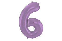 Foil Balloon Number 6 Purple Metallic Matt - 86 cm
