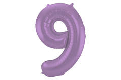 Foil Balloon Number 9 Purple Metallic Matt - 86 cm