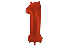 Foil Balloon Number 1 Red Metallic Matt - 86 cm