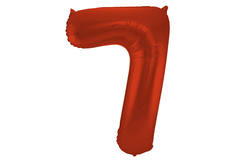 Foil Balloon Number 7 Red Metallic Matt - 86 cm
