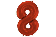 Foil Balloon Number 8 Red Metallic Matt - 86 cm