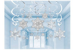 30 Swirl Decorations Snowflake Foil / Paper 61 cm