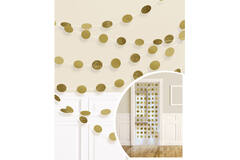 6 String Decorations Glitter Gold Foil 213 cm