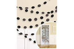 6 String Decorations Glitter Black Foil 213 cm