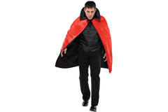 Cape with Collar Black & Red Reversible One Size