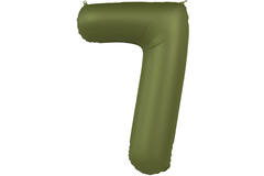 Foil balloon Number 7 - Olive Green - Ultra Matt - 86 cm