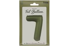Foil balloon Number 7 - Olive Green - Ultra Matt - 86 cm
