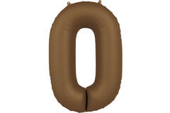 Foil balloon Number 0 - Chocolate Brown - Ultra Matt - 86 cm