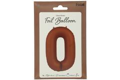 Foil balloon Number 0 - Chocolate Brown - Ultra Matt - 86 cm