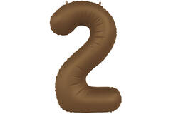 Foil balloon Number 2 - Chocolate Brown - Ultra Matt - 86 cm