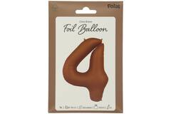 Foil balloon Number 4 - Chocolate Brown - Ultra Matt - 86 cm