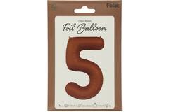 Foil balloon Number 5 - Chocolate Brown - Ultra Matt - 86 cm