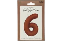 Foil balloon Number 6 - Chocolate Brown - Ultra Matt - 86 cm