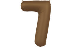 Foil balloon Number 7 - Chocolate Brown - Ultra Matt - 86 cm