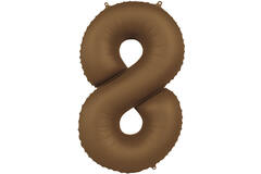Foil balloon Number 8 - Chocolate Brown - Ultra Matt - 86 cm