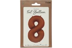 Foil balloon Number 8 - Chocolate Brown - Ultra Matt - 86 cm