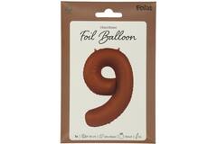 Foil balloon Number 9 - Chocolate Brown - Ultra Matt - 86 cm