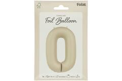 Foil balloon Number 0 - Creamy Latte - Ultra Matt - 86 cm