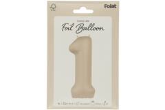 Foil balloon Number 1 - Creamy Latte - Ultra Matt - 86 cm
