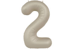 Foil balloon Number 2 - Creamy Latte - Ultra Matt - 86 cm