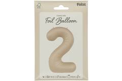 Foil balloon Number 2 - Creamy Latte - Ultra Matt - 86 cm