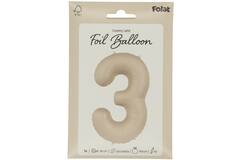 Foil balloon Number 3 - Creamy Latte - Ultra Matt - 86 cm
