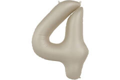 Foil balloon Number 4 - Creamy Latte - Ultra Matt - 86 cm