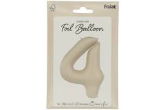 Foil balloon Number 4 - Creamy Latte - Ultra Matt - 86 cm