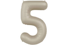 Foil balloon Number 5 - Creamy Latte - Ultra Matt - 86 cm