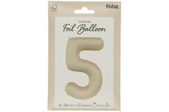 Foil balloon Number 5 - Creamy Latte - Ultra Matt - 86 cm