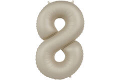 Foil balloon Number 8 - Creamy Latte - Ultra Matt - 86 cm