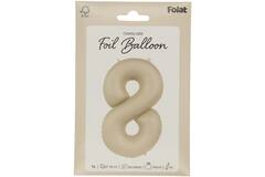 Foil balloon Number 8 - Creamy Latte - Ultra Matt - 86 cm