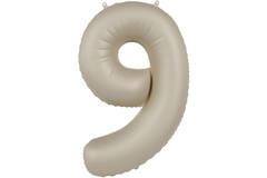 Foil balloon Number 9 - Creamy Latte - Ultra Matt - 86 cm