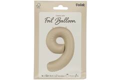 Foil balloon Number 9 - Creamy Latte - Ultra Matt - 86 cm