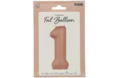 Foil balloon Number 1 - Vintage Rose - Ultra Matt - 86 cm